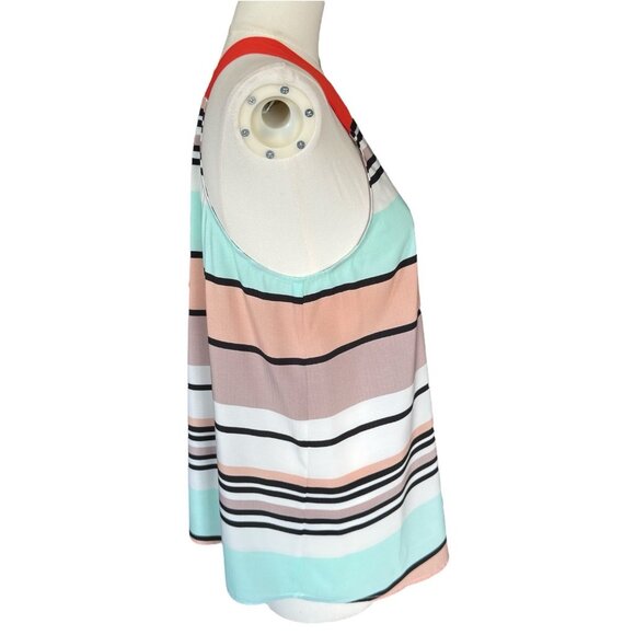 THML Multicolored Striped V-Neck Sleeveless Pullover Top Women's Sz M - Picture 5 of 9